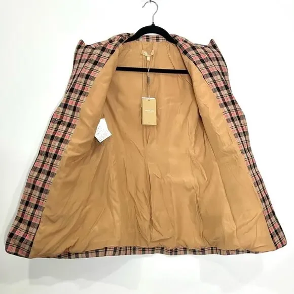 NWT NEW Michael Kors Two-Button Bold Plaid Wool Blazer - Picture 8 of 13